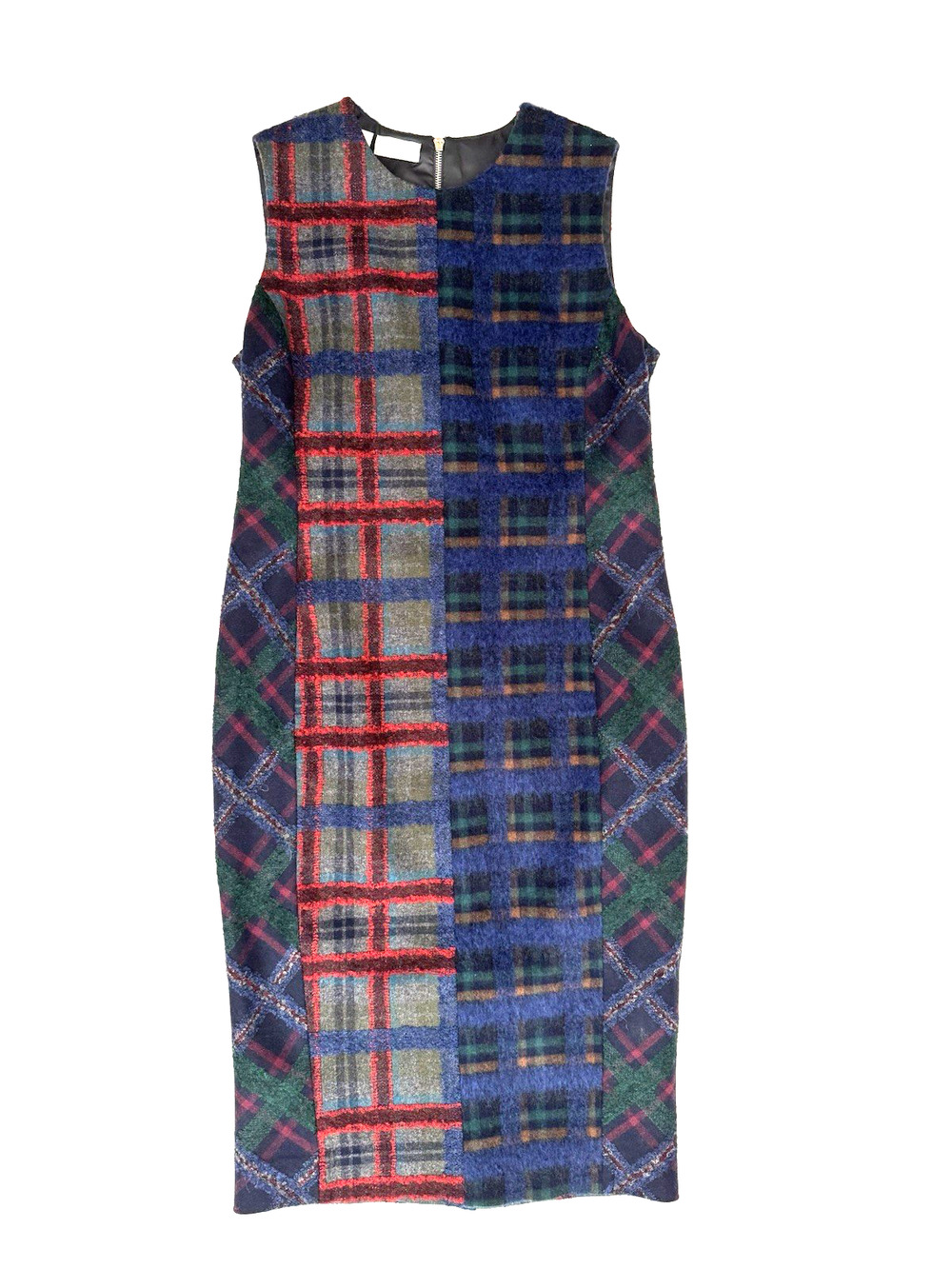 Carlisle New York Sheath Dress 8 Multicolor Plaid Wool Alpaca Tweed Lined Career